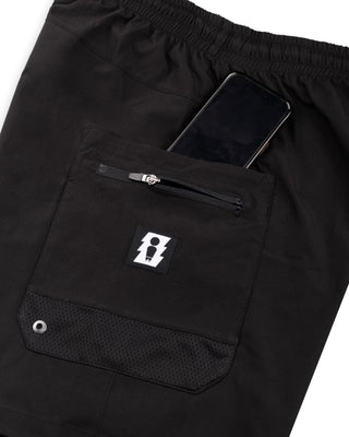 OVERSEAS BLACK HYBRID BOARDSHORTS