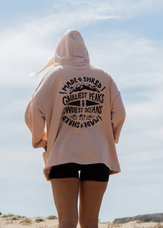 MADE TO SHRED DUSTY PINK WOMEN LIGHT ZIPPED HOODIE