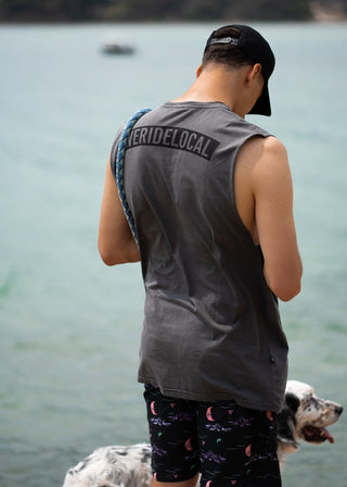 UNION RAW CUT PIGMENT BLACK TANKTOP