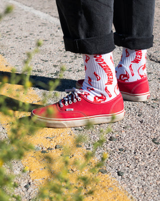 HELL BENT WHITE SOCKS