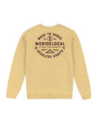 Shredders Yellow Crew Hoodie - WERIDELOCAL