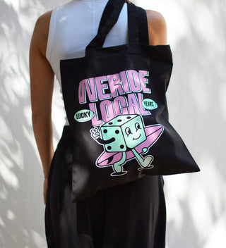 SURFIN' DIE BLACK TOTE BAG