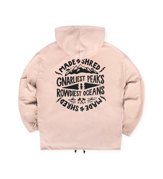 MADE TO SHRED DUSTY PINK WOMEN LIGHT ZIPPED HOODIE