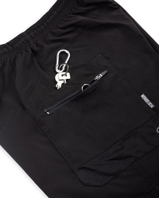 OVERSEAS BLACK HYBRID BOARDSHORTS