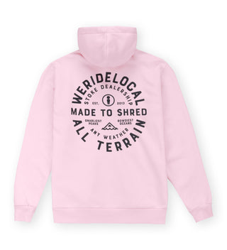 ALL TERRAIN BABY PINK ZIPPED HOODIE