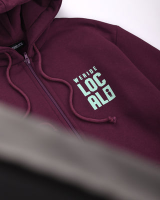 DIVISION EGGPLANT ZIPPED HOODIE