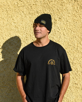AIRBORNE BLACK BEANIE