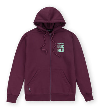 DIVISION EGGPLANT ZIPPED HOODIE