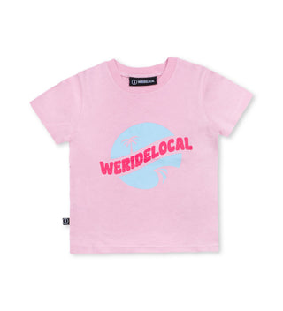Funbadge Pink Kids Tee — rider graphic tee for kids by WERIDELOCAL Greece