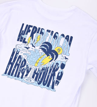 HAPPY HOUR WHITE TEE - WERIDELOCAL