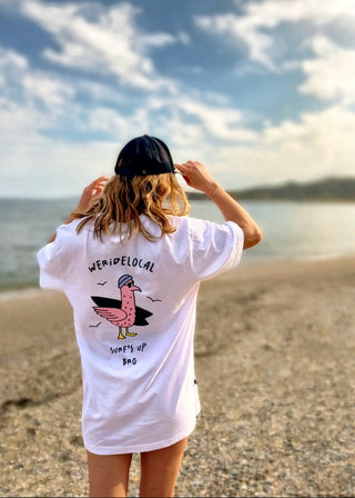 Surf’s Up White Tee - WERIDELOCAL