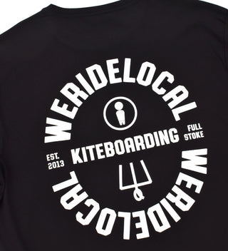 KITEBOARDING BLACK TEE - WERIDELOCAL