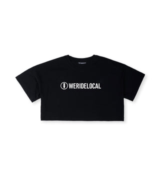 LOGOTYPE BLACK CROP TOP - WERIDELOCAL