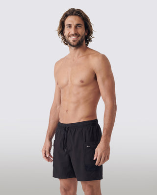 Overseas Black Hybrid Boardshorts - WERIDELOCAL