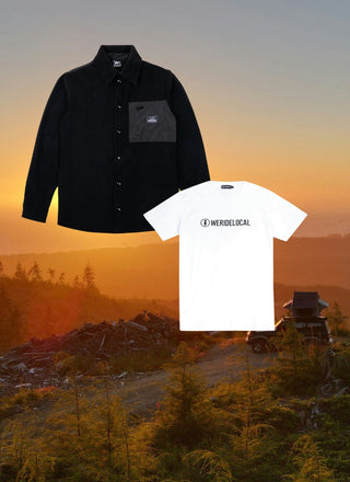 PATHFINDER FLEECE SHIRT + LOGOTYPE WHITE TEE