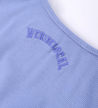 TYPO SKY PURPLE RIBBED CROP TOP - WERIDELOCAL
