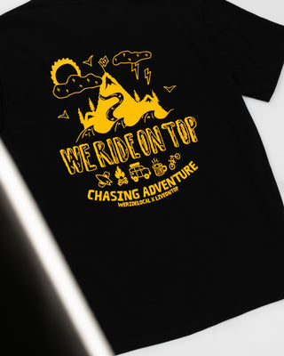 WE RIDE LOCAL X LIVE ON TOP BLACK TEE - WERIDELOCAL