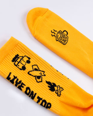WE RIDE LOCAL X LIVE ON TOP GOLD SOCKS - WERIDELOCAL