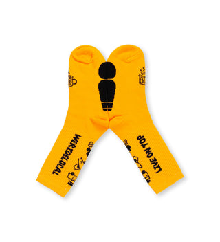 WE RIDE LOCAL X LIVE ON TOP GOLD SOCKS - WERIDELOCAL