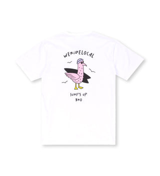 SURF'S UP WHITE TEE - WERIDELOCAL