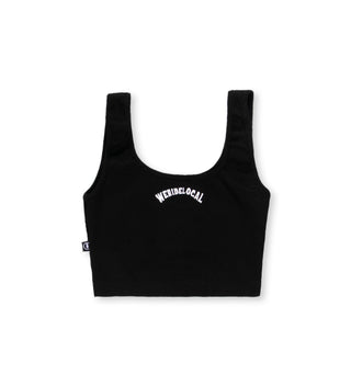 TYPO BLACK RIBBED CROP TOP - WERIDELOCAL