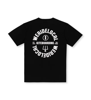 KITEBOARDING BLACK TEE - WERIDELOCAL