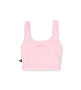TYPO BABY PINK RIBBED CROP TOP - WERIDELOCAL