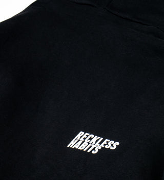 STOKED BLACK ZIPPED HOODIE