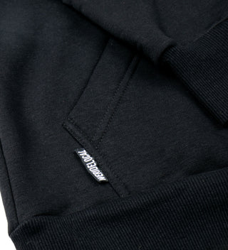 STOKED BLACK ZIPPED HOODIE