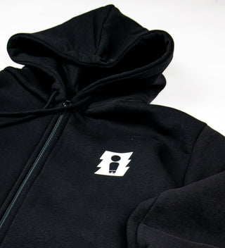 STOKED BLACK ZIPPED HOODIE