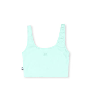 MONOGRAM RIBBED TURQUOISE CROP TOP