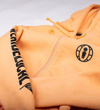 WORLDWIDE PEACH ZIPPED HOODIE