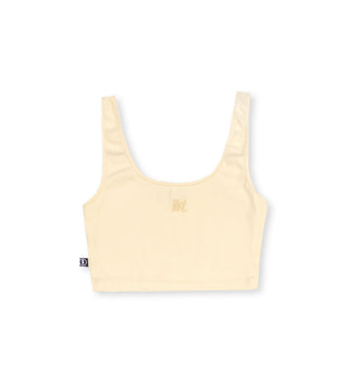 MONOGRAM RIBBED YELLOW CROP TOP