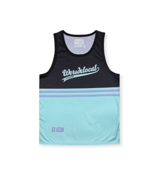 We Ride Local Legends sleeveless rashguard tank top – UPF 50 sun protection, quick‑dry polyester.