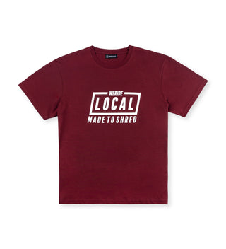 We Ride Local Mission burgundy tshirt– 100% cotton, unisex style, silk printed graphics, made in Greece