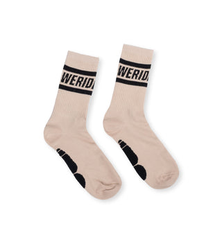 We Ride Local Statement beige socks – 70% cotton, 20% polyamide, 10% elastane, made in Greece