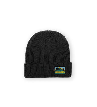 We Ride Local unisex forest green beanie made from 100% acrylic, featuring a hd woven patch on the front.