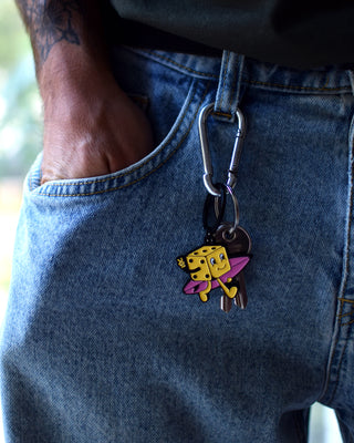 SURFIN' DIE YELLOW KEYCHAIN
